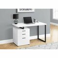 Daphnes Dinnette 48 in. Left & Right Face Metal Computer Desk White - Black DA3593412